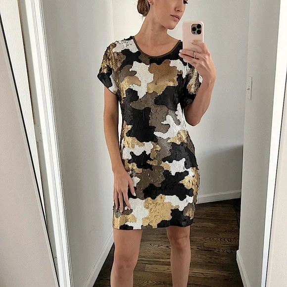 Michael Kors Dresses Michael Kors Camo Sequin Dress Small Poshmark
